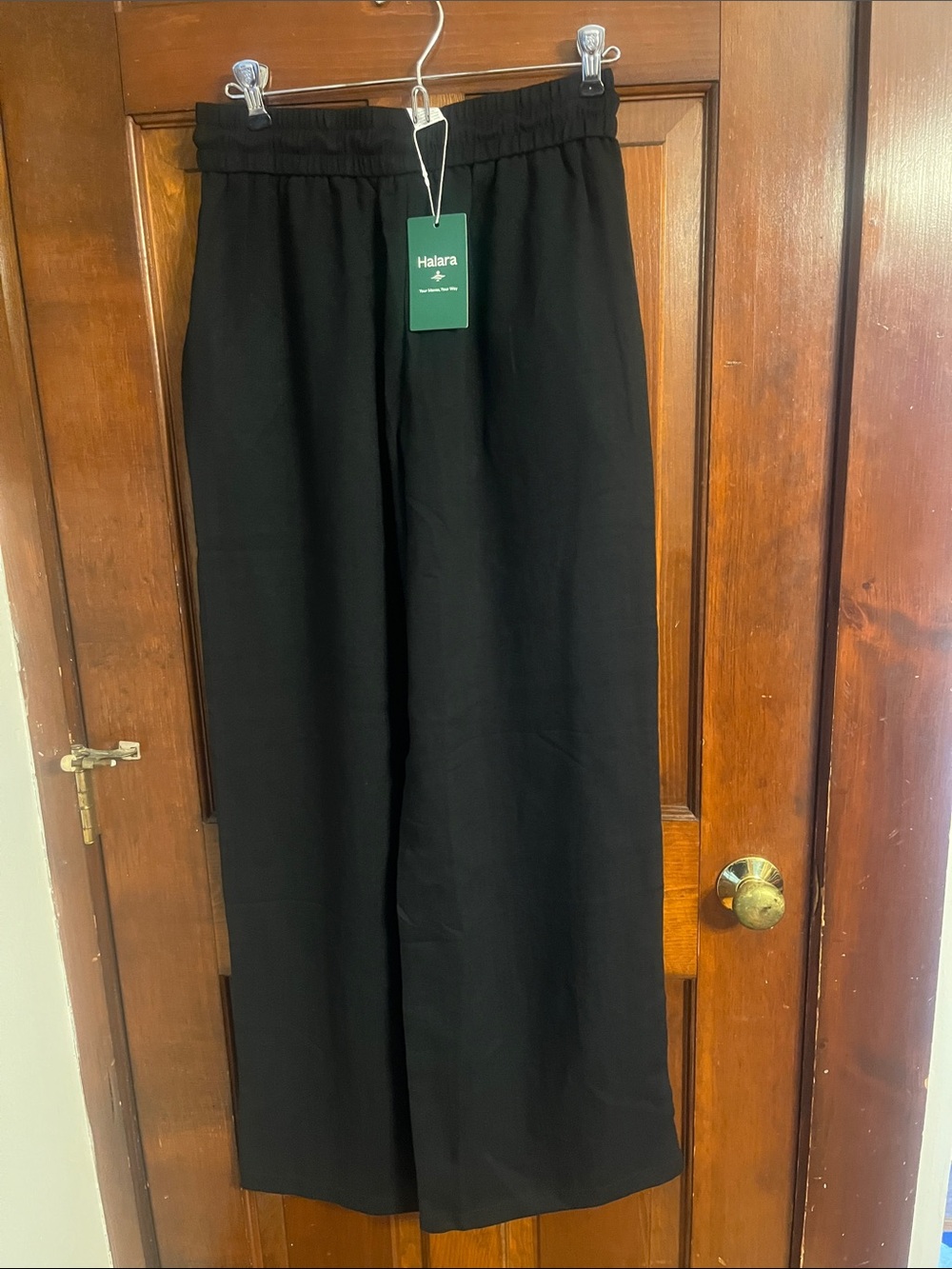 HALARA Black Wide-Leg Pull-On women’s Pants